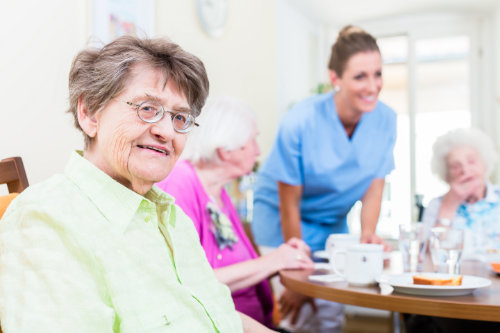Woman in care home
